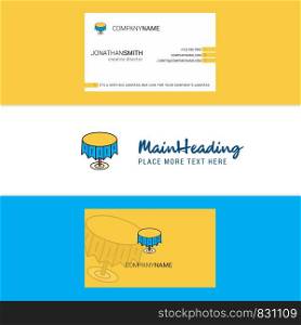 Beautiful Round table Logo and business card. vertical Design Vector