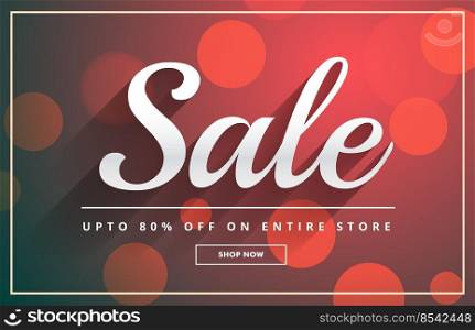 beautiful sale banner design template with bokeh background
