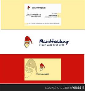 Beautiful Santa clause Logo and business card. vertical Design Vector