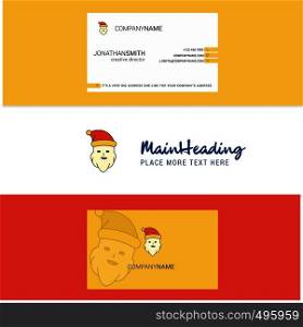 Beautiful Santa clause Logo and business card. vertical Design Vector