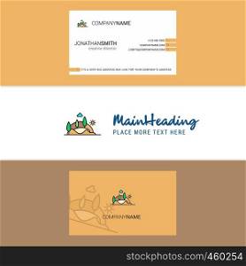 Beautiful Scenery Logo and business card. vertical Design Vector