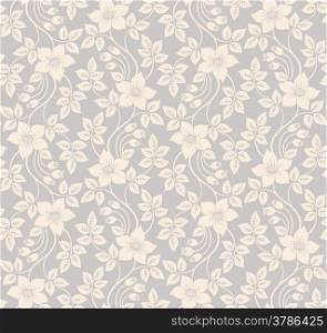 Beautiful seamless floral background with flowers and leaves