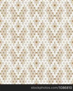 Beautiful Seamless japanese pattern kumiko for shoji screen, great design for any purposes. Arrange in a checkerboard pattern.Japanese traditional wall, shoji.Average thickness lines.. Seamless japanese pattern shoji kumiko in golden.