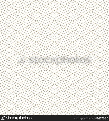 Beautiful Seamless japanese pattern kumiko for shoji screen, great design for any purposes. Japanese pattern background vector. Japanese traditional wall, shoji.Fine lines.. Seamless japanese pattern shoji kumiko in golden.