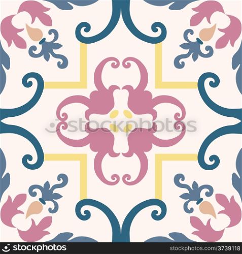 Beautiful seamless ornamental tile background vector illustration