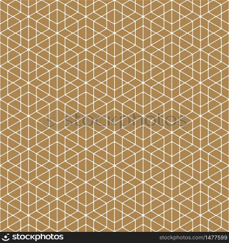Beautiful Seamless pattern japanese shoji kumiko, great design for any purposes. Japanese pattern background. Japanese traditional wall, shoji.Fine lines.Golden color background layer.ROUNDED corners.. Seamless traditional Japanese ornament Kumiko.Golden color lines.