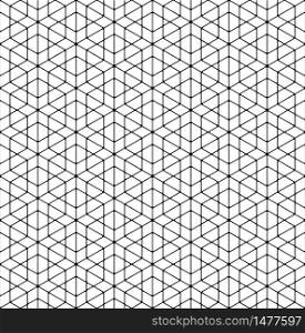 Beautiful Seamless pattern japanese shoji kumiko, great design for any purposes. Japanese pattern background vector. Japanese traditional wall, shoji.Fine lines.ROUNDED corners.. Seamless traditional Japanese ornament Kumiko.Black and white.
