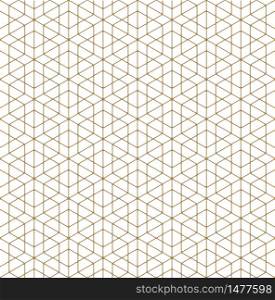 Beautiful Seamless pattern japanese shoji kumiko, great design for any purposes. Japanese pattern background vector. Japanese traditional wall, shoji.Fine lines.Golden color.ROUNDED corners.. Seamless traditional Japanese ornament Kumiko.Golden color lines.