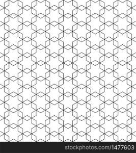 Beautiful Seamless pattern japanese shoji kumiko, great design for any purposes. Japanese pattern background vector. Japanese traditional wall, shoji.Fine lines.. Seamless traditional Japanese ornament Kumiko.Black and white.