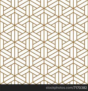 Beautiful Seamless pattern japanese shoji kumiko, great design for any purposes. Japanese pattern background vector. Japanese traditional wall, shoji.Average thickness lines.. Seamless japanese pattern shoji kumiko in golden.