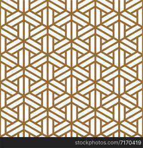 Beautiful Seamless pattern japanese shoji kumiko, great design for any purposes. Japanese pattern background vector. Japanese traditional wall, shoji.Large thickness.. Seamless japanese pattern shoji kumiko in golden.