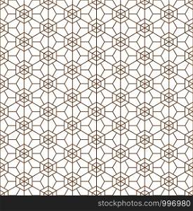 Beautiful Seamless pattern japanese shoji kumiko, great design for any purposes. Japanese pattern background vector. Japanese traditional wall, shoji.Fine lines.. Seamless japanese pattern shoji kumiko in golden.