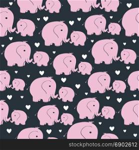 beautiful seamless pattern with morher and baby elephant