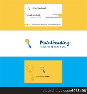 Beautiful Search Logo and business card. vertical Design Vector