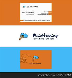 Beautiful Search on cloud Logo and business card. vertical Design Vector