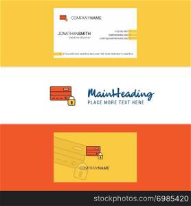 Beautiful Secure credit card Logo and business card. vertical Design Vector