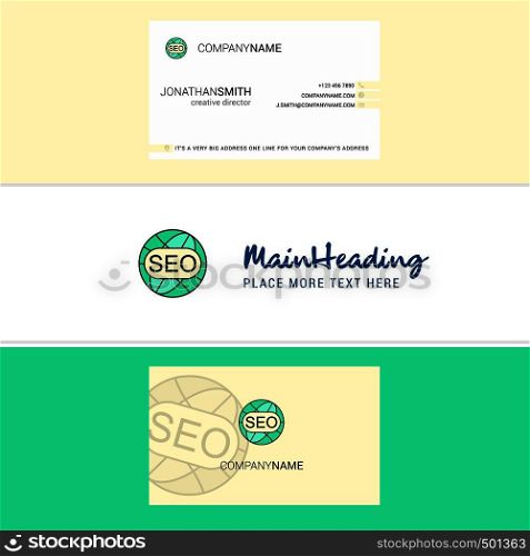 Beautiful Seo Logo and business card. vertical Design Vector
