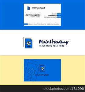 Beautiful Setting document Logo and business card. vertical Design Vector