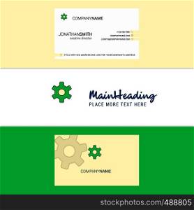 Beautiful Setting gear Logo and business card. vertical Design Vector