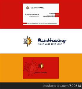 Beautiful Setting Logo and business card. vertical Design Vector