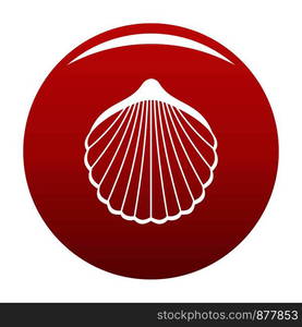 Beautiful shell icon. Simple illustration of beautiful shell vector icon for any design red. Beautiful shell icon vector red