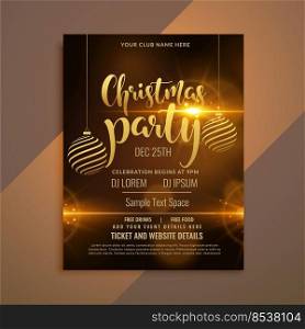 beautiful shiny christmas party flyer template