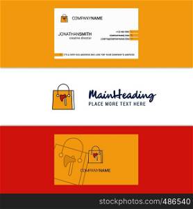 Beautiful Shopping bag Logo and business card. vertical Design Vector