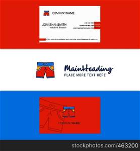Beautiful Shorts Logo and business card. vertical Design Vector