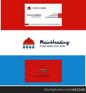 Beautiful Shower Logo and business card. vertical Design Vector