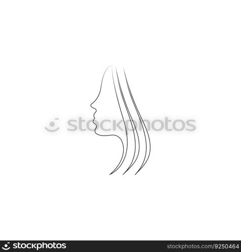 Beautiful silhouette hair girl