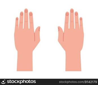 Beautiful soft hands with healthy nails semi flat color vector icon. Editable full sized human body parts on white. Simple cartoon style spot illustration for web graphic design and animation. Beautiful soft hands with healthy nails semi flat color vector icon