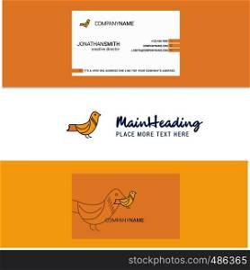 Beautiful Sparrow Logo and business card. vertical Design Vector
