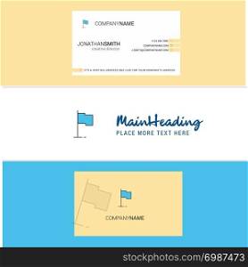 Beautiful Sports flag Logo and business card. vertical Design Vector