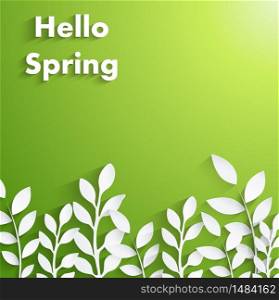 Beautiful Spring Flowers green Background.Vector