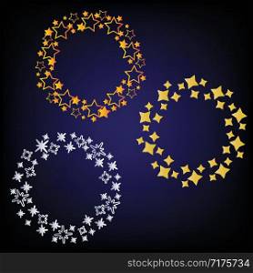 Beautiful stars arranged circles frame