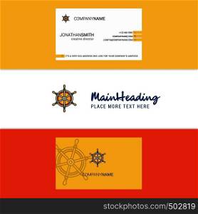 Beautiful Steering Logo and business card. vertical Design Vector