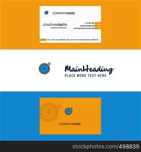 Beautiful Stopwatch Logo and business card. vertical Design Vector