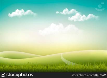 Beautiful summer countryside landscape background. Vector.
