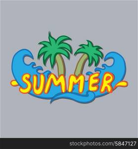 beautiful summer illustrations . vector summer label.