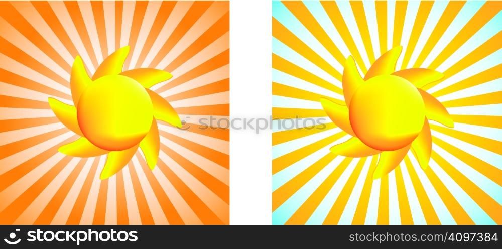 Beautiful sun with mesh gradient and stripes background