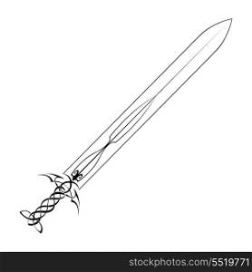 Beautiful Tattoo sword on a white background