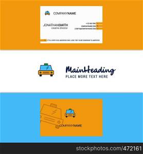 Beautiful Taxi Logo and business card. vertical Design Vector