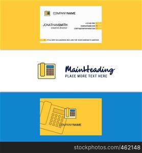 Beautiful Telephone Logo and business card. vertical Design Vector