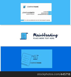 Beautiful Text document Logo and business card. vertical Design Vector