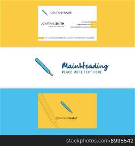 Beautiful Thermometer Logo and business card. vertical Design Vector
