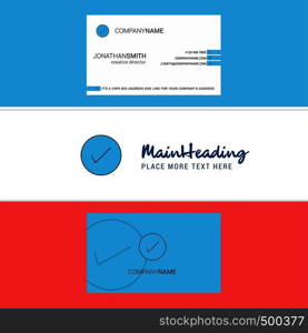 Beautiful Tick Logo and business card. vertical Design Vector