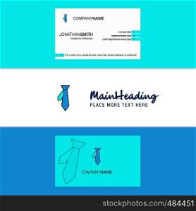 Beautiful Tie Logo and business card. vertical Design Vector