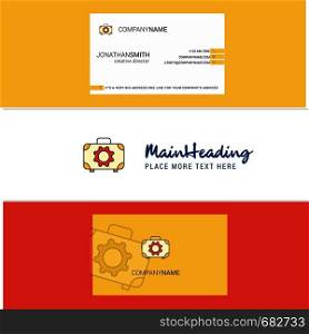 Beautiful Toolbox Logo and business card. vertical Design Vector