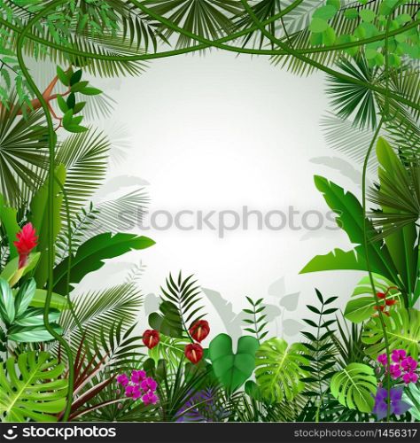 Beautiful tropical background .Vector