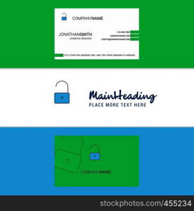 Beautiful Unlock Logo and business card. vertical Design Vector